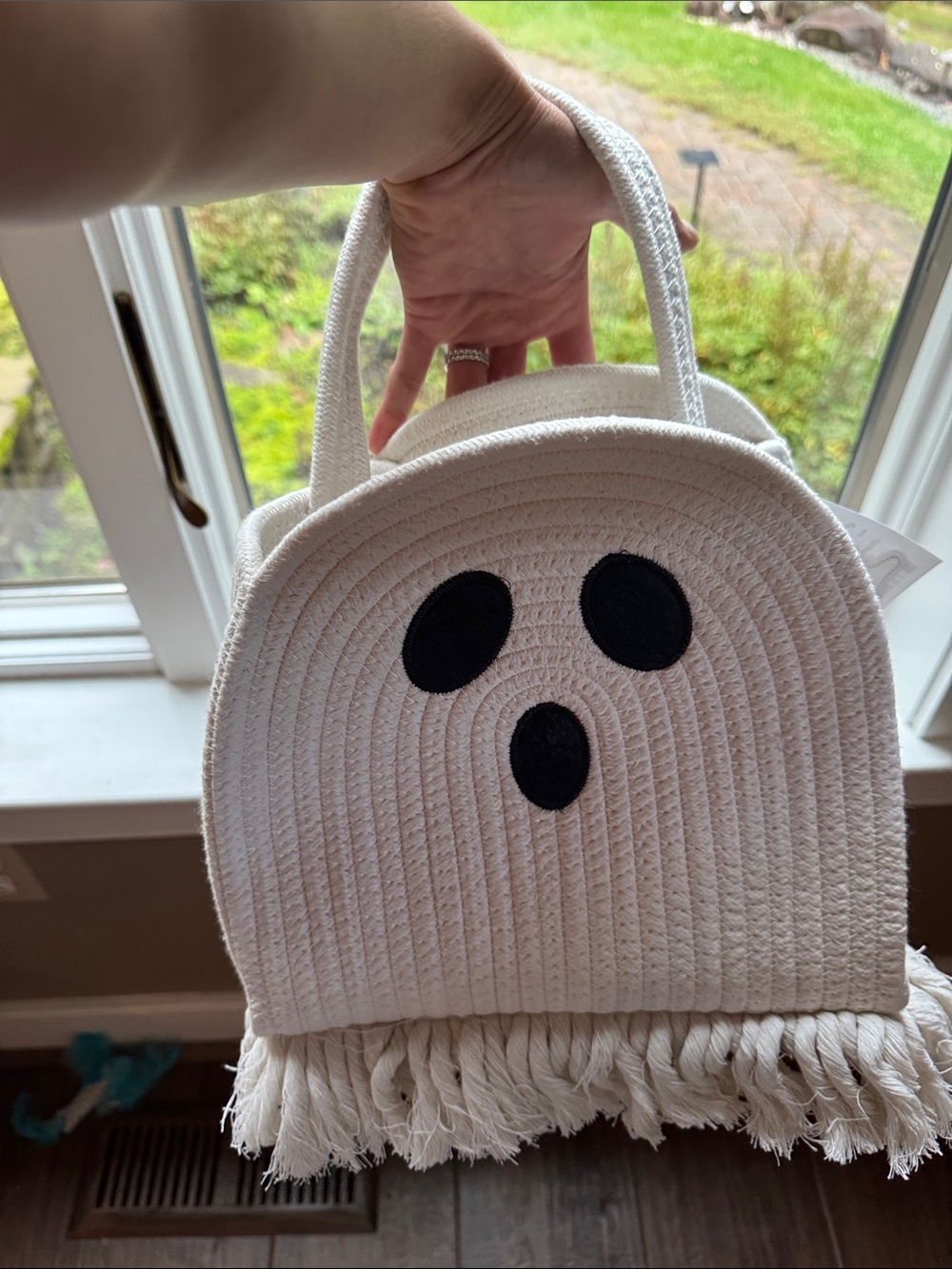 White Fringe Ghost Appliqué Handbag - Women Bags